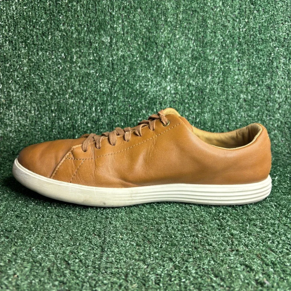 Cole Haan Grand Crosscourt Leather Low Top Casual Sneaker Tan Brown Mens Sz 9.5M